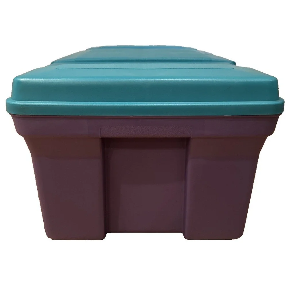 Vintage 1991 Rubbermaid Keepers Totelocker - Aqua Colorblock Storage Tote 2156